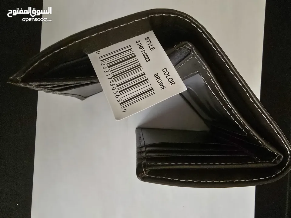 TOMMY HILFIGER LEATHER WALLET BROWN COLOR, ORIGINAL FROM USA محفظة جلد ماركة تومي هيلفيجر للبيع