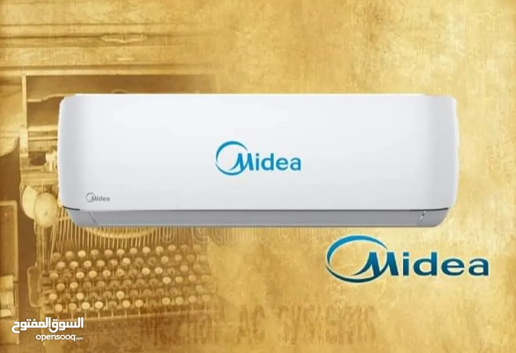 * مكيف ميديا (Midea) جديد  - حجم طن - موفر للطاقه بتقنية إنفيرتر كواترو Inverter Quattro