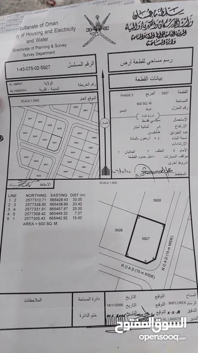 أرض للبيع في ولاية العامرات منطقة الحشية