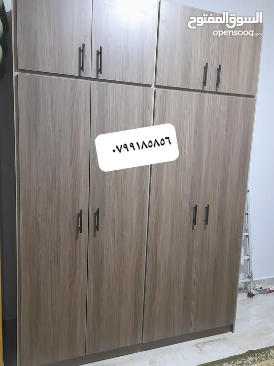 خزائن ملابس خشب لامنيت 18م الون حسب الطلب جميع المقاسات كفاله 5سنوات