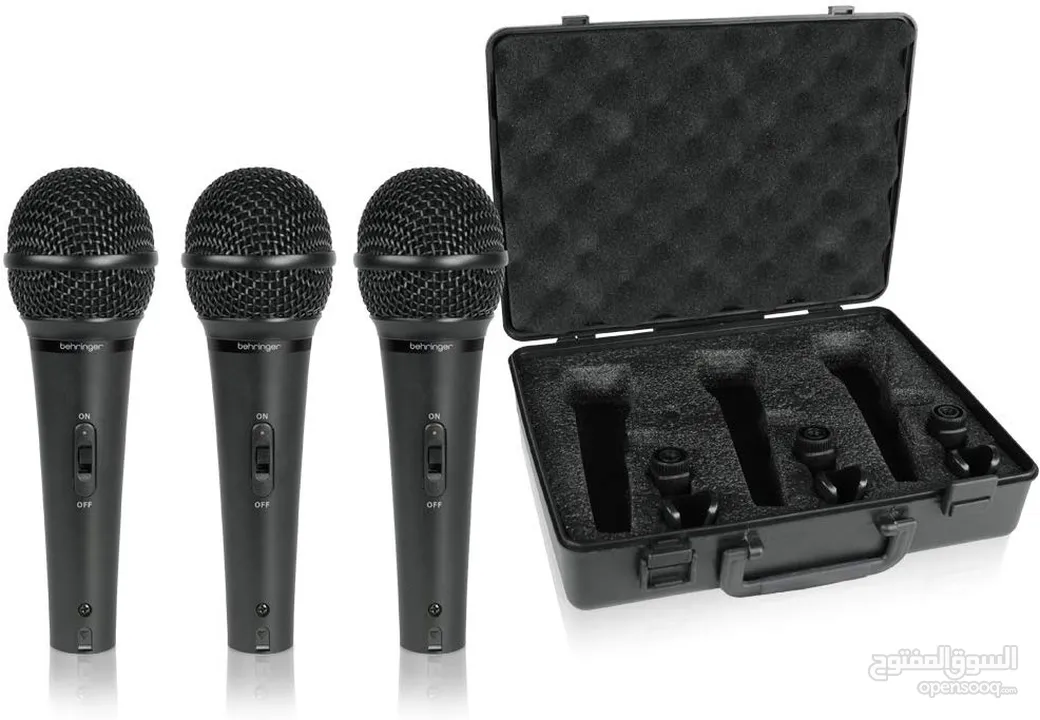 طقم ميكرفونات Behringer Ultravoice  Dynamic Cardioid Vocal and Instrument Microphones, Set of 3