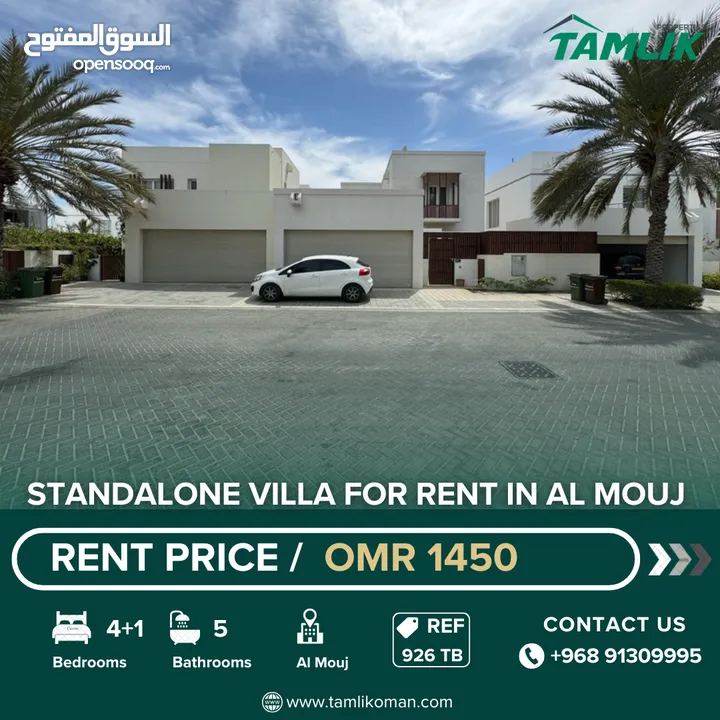 Luxury Standalone Villa for Rent in Al Mouj  REF 926TB