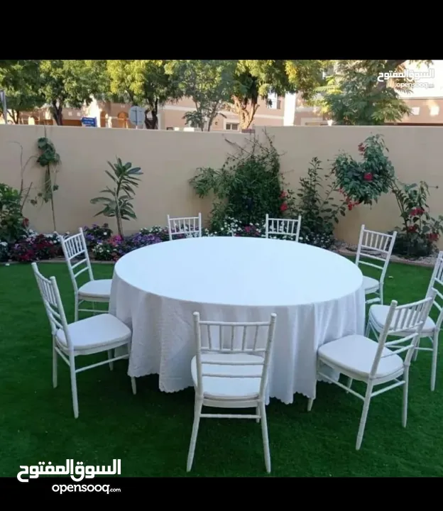 تاجير كراسي و طاولات. مكيف مال ماي. خيام ملكي. chair and table for rent
