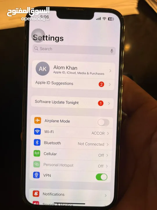 Alom khan   i phone 13 pro GB 256 Battery Health & charging 84%