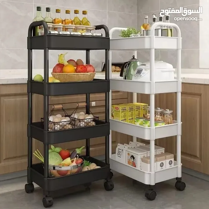 عربة أدوات المطبخ المتدحرجة    منظم تخزين متعدد الوظائف مع مقبض وعجلتين قابلتين للقفل للمطبخ والحمام
