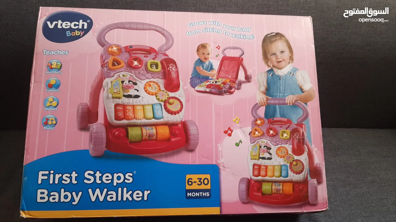 في تك مشاية للخطوات الأولى جديدة لم تستعمل نهائي.  Baby Vtech first steps learning Walker جديدة