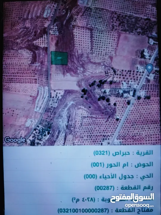 ارض للبيع في محافظة اربد قرية حبراص
