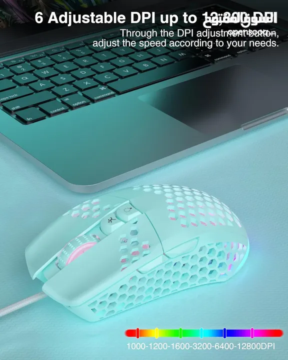 SOLAKAKA SM900 Wired Gaming Mouse with Honeycomb Shell USB ماوس سلكي للالعاب بألوان مختلفة