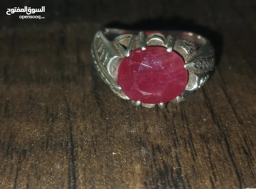 خاتم ياقوت افريقي فاخر ونادر جدا أنتيك صياغه درويش صياغه ثقيله جدا خاتم مارح تلاقي مثلو فضة 925
