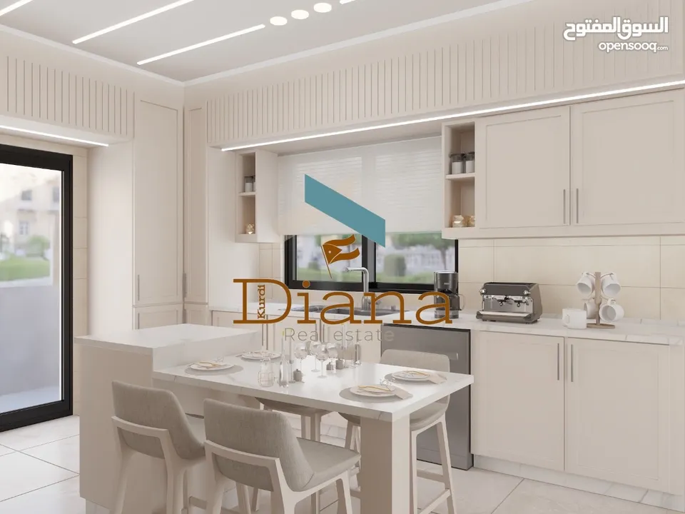 شقة فاخرة للإيجار – لم تُسكن من قبل  طريق المطار - البنيات - 4 نوم - 2 ماستر