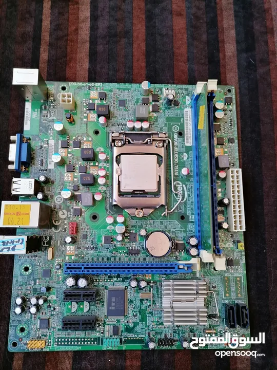 مذر بورد intel مع معالج core i3 -2130 مع مروحه تبريد مع 5 رامات Kingston كل وحده 4 جيجا ...