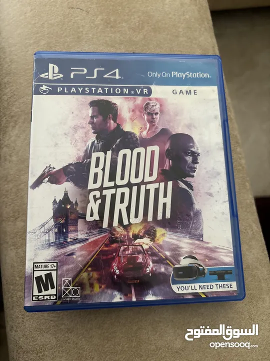 لعبة  blood and truth للبيع لجهاز الكونسل PlayStation 4 ps4 وابضا تنفع لجهاز  ps5  PlayStation  5