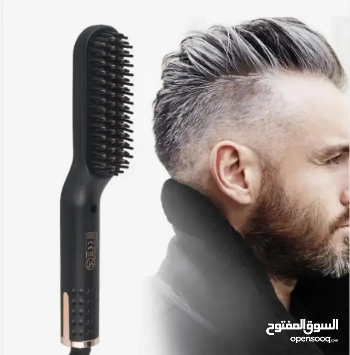 مشط اللحيه الحراري فرشاه شعر الراس و اللحية فرشاة مشك حراري تمليس لحية مع زيت مقوي الشعر