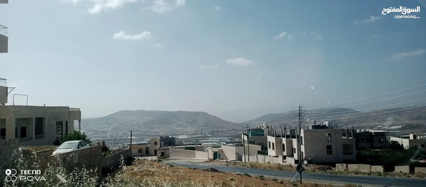 أرض للبيع في أبو نصير على شارعين تصلح لبناء فيلا إطلالة رائعة قريبة على شارع الأردن