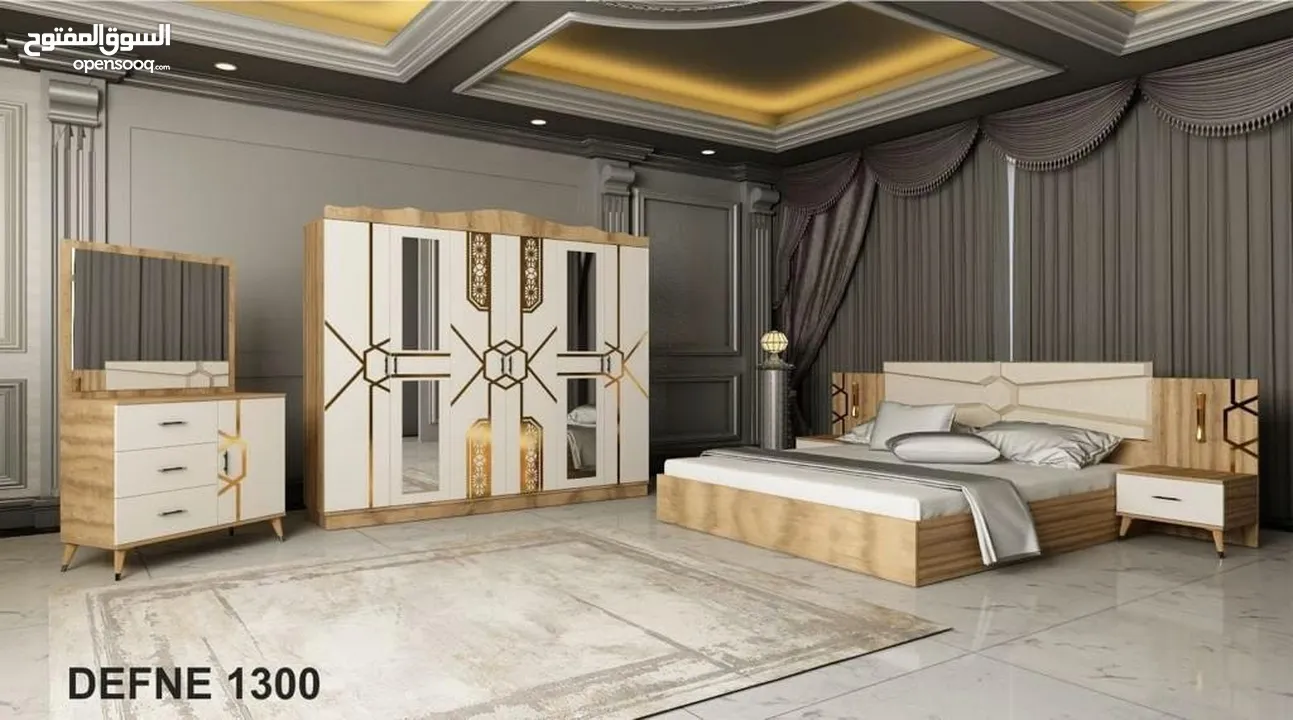 غرفه نوم تركي 7 قطع شامل تركيب ودوشق الطبي مجاني
