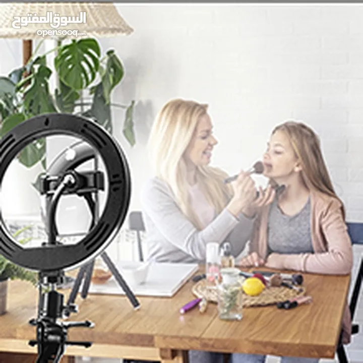 Creatck 8" LED Ring Light, Dimmable Ring Light with Clamp, 3 Color Modes & 10 Brightness Selfie Desk