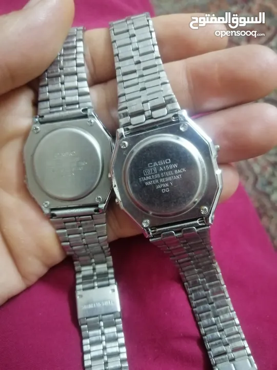 للبيع: ساعتان أصليتان من كاسيو Casio Vintage Digital Watch  الموديل: Casio A158W الحالة: مستعمل بحال