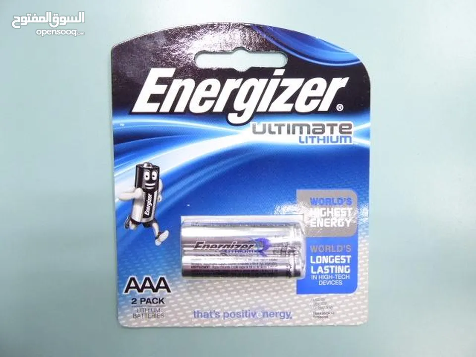 بطاريات ليثيوم قياس AAA انرجايزر  كفاءة عالية جدا وعمر طويل Energizer ULTIMATE 1.5V AAA