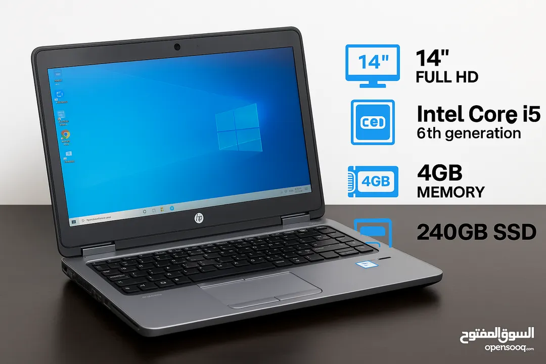 "لابتوب دراسة مثالي  HP نظيف، بطارية 100%، وشاشة FHD – بسعر مغري"