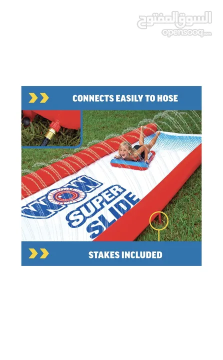 WOW Sports Super Giant Slip & Slide  *سوبر سلايد: زحليقة مائية عملاقة للحديقة الخلفية مع نظام رش*