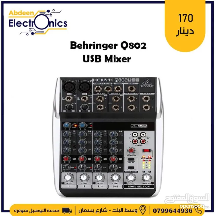 Behringer Q802USB Premium 8-Input Mixer with XENYX Mic Preamps