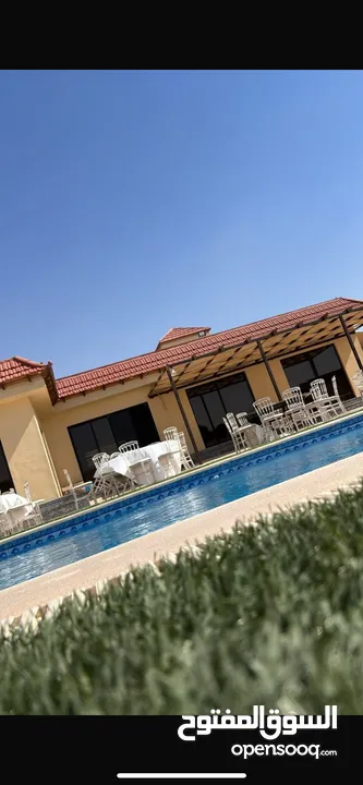 (مزرعه للايجار اليومي والحفلات اكبر بركه سباحه بالمنطقه 4 غرف نوم طريق المطار بالقرب من المطار