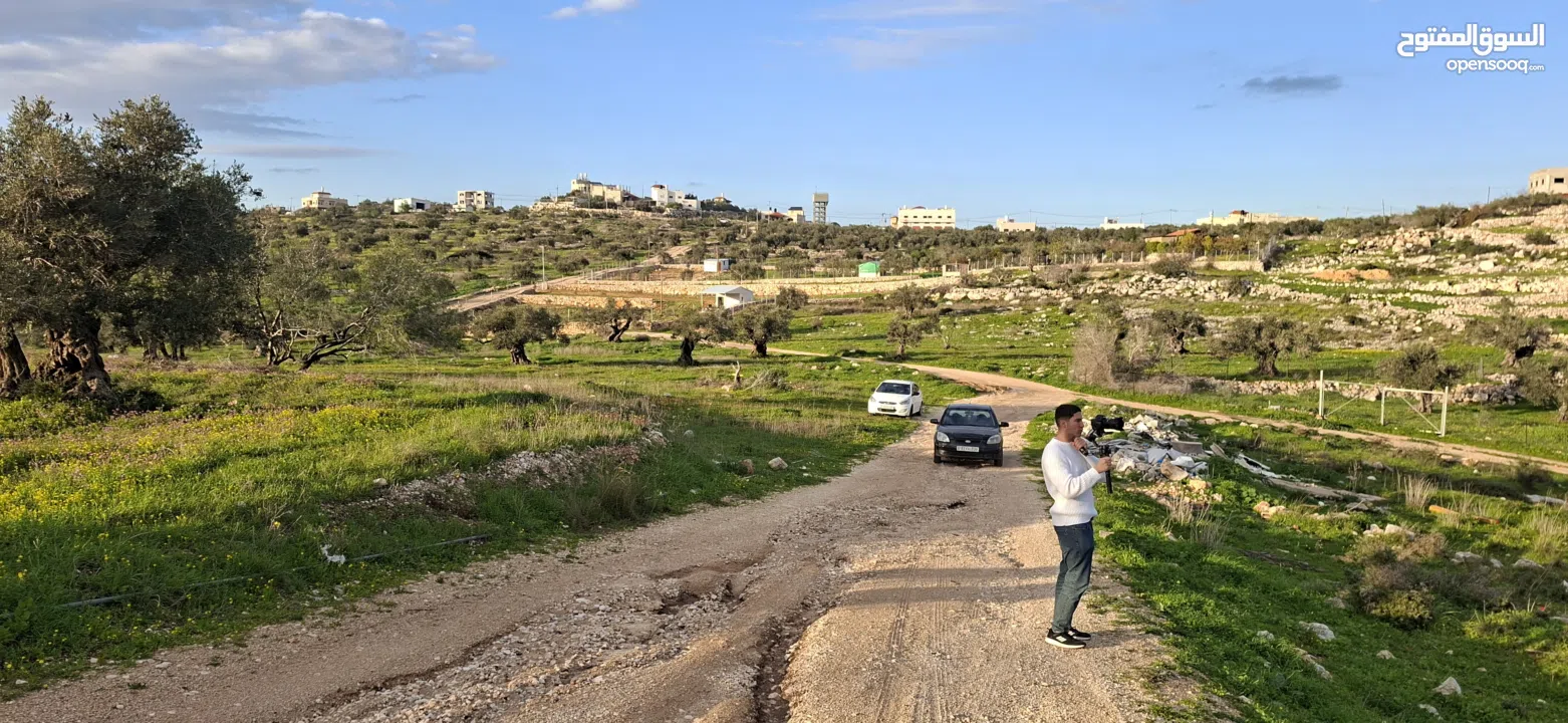 دونم ارض طابوا فلسطيني منطقة (B)بالقرب من دوار كفرصور جميع الخدمات فيها عليها شارع 12متر موقع مميز