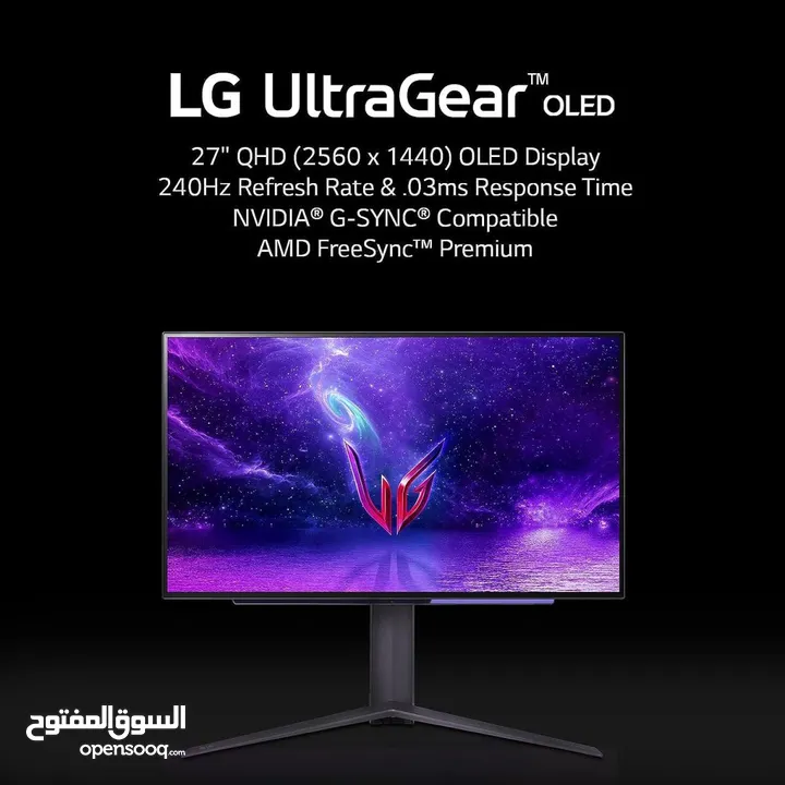 LG 27GR95QE-B UltraGear  27” OLED 2K 240Hz 0.03ms G-SYNC وكااااالة شاشة جيمنغ اوليد