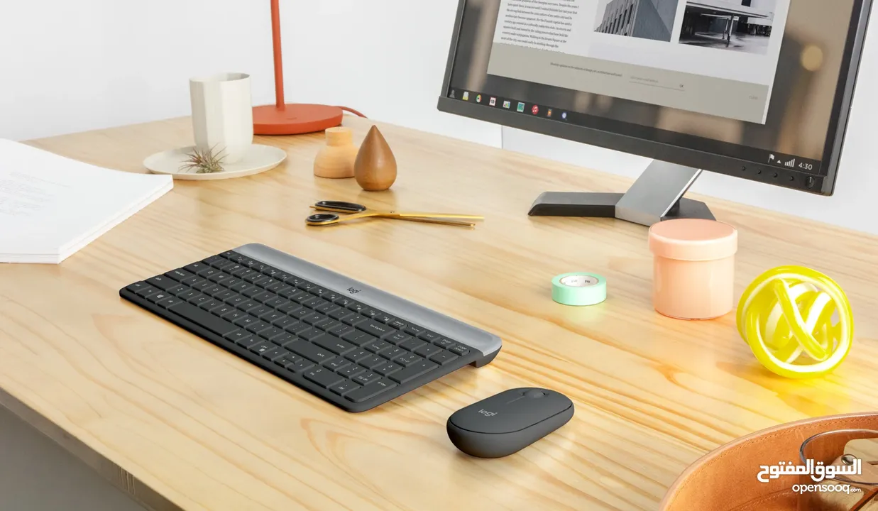لوحة مفاتيح و ماوس لاسلكيان Logitech MK470 SLIM  من لوجيتك جديده  بسعر حرق