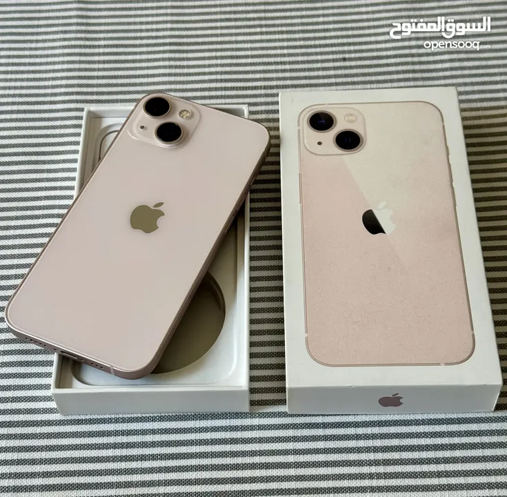 iPhone 13 pink 128GB used like new  250JD