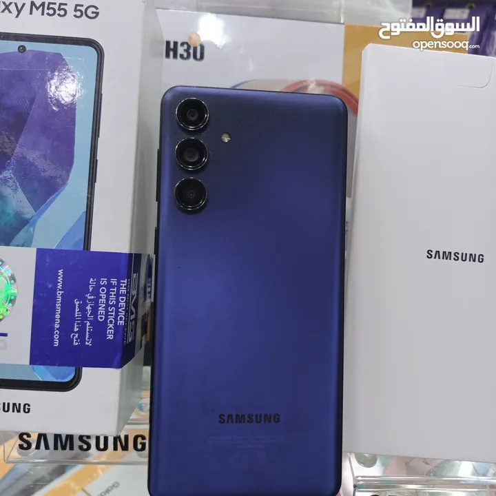 جهاز مستعمل ايام Samsung M55 5G رام اساسي 12 جيجا 256 أغراضة والكرتونه الأصلية متوفر توصيل