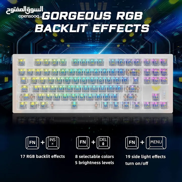 كيبورد وايرلس جيمنغ اصلي ميكانيكل / لوحة مفاتيح  Aula S2183 Mechanical Wireless Keyboard