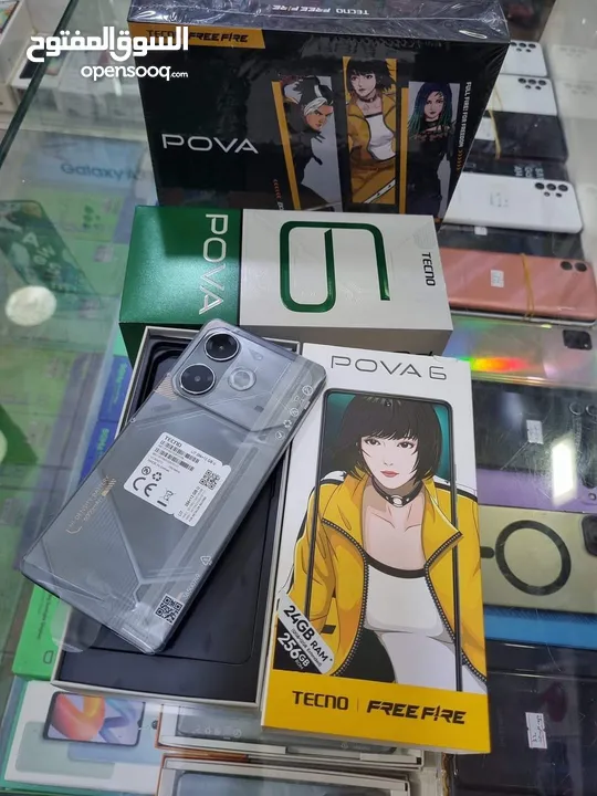 رام 16 و 24 مستعمل ايام pova 6  جيجا 256 أغراضة والكرتونه الأصلية مكفول متوفر توصيل