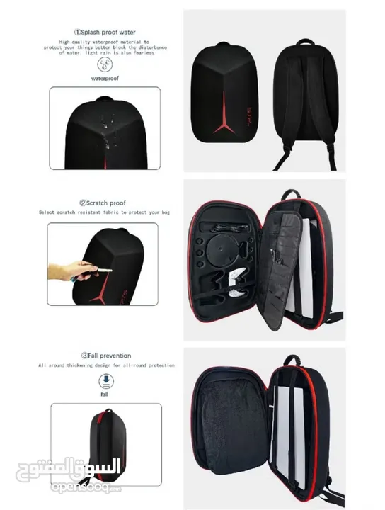 حقيبة تخزين واقية لجهاز البلايستيشن PS5 - PS5 Slim  مع ذراعين كتف PS5 Carrying Travel Storage Bag