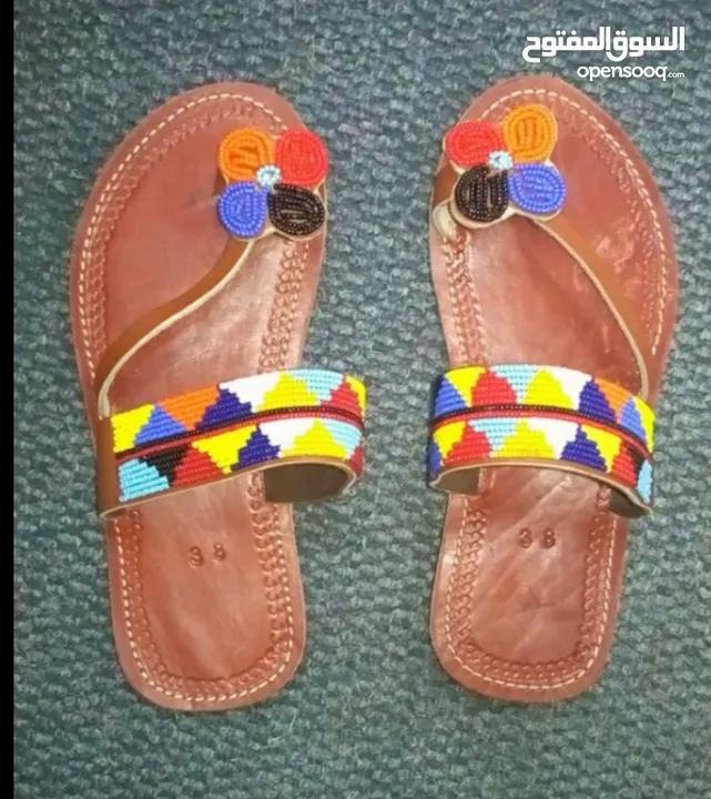 Maasai sandals Beaded leather sandals Ladies sandals Market shoes Beach sandals African sandals open