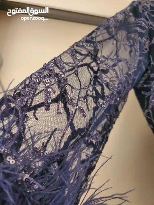 فستان سهرة كحلي موديل جديد 2025 قياس l  راقي جدا مع الشيلة Dark navy blue evening dress