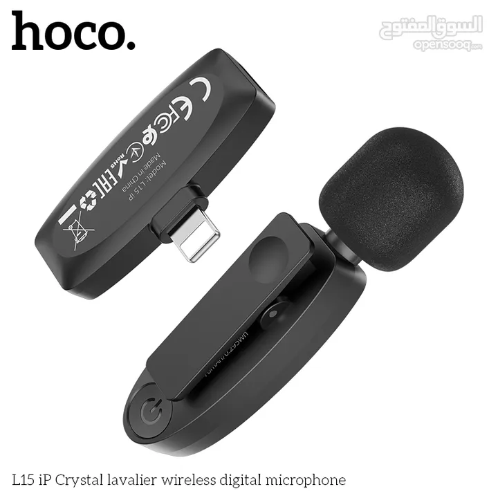 HOCO L15 iP Crystal lavalier wireless digital microphone مايك اصلي وايرلس  تايب سي / ابل