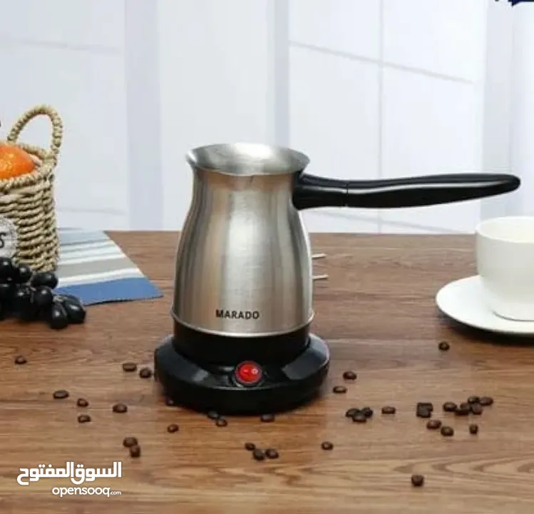 ماكينة تحضير القهوة التركية من الستانلس ستيل عالي الجودة من مارادو، وعاء قهوة كهربائي 500 مل