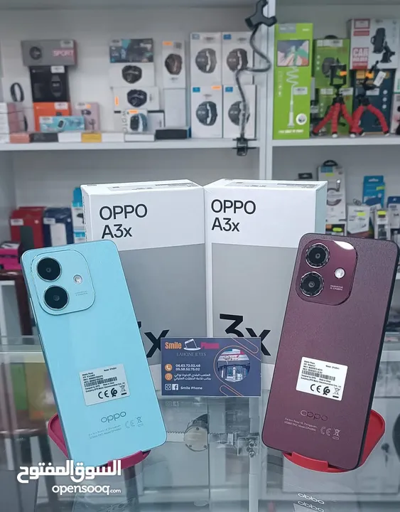 هدية سماعه بلوتوث جهاز جديد بالكرتونة Oppo A3X رام 8 جيجا 128 مكفول سنة متوفر توصيل