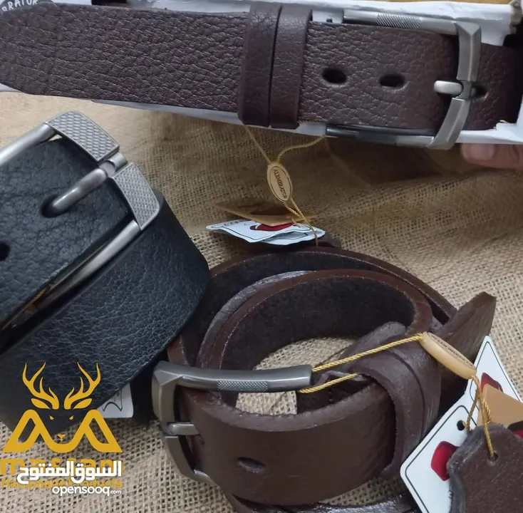 حزامات جلد طبيعي  صناعة مصرية  اصلي مكفول . ومتوفر صناعة تركية جميع القياسات متوفرة داخل معرضنا بوسط