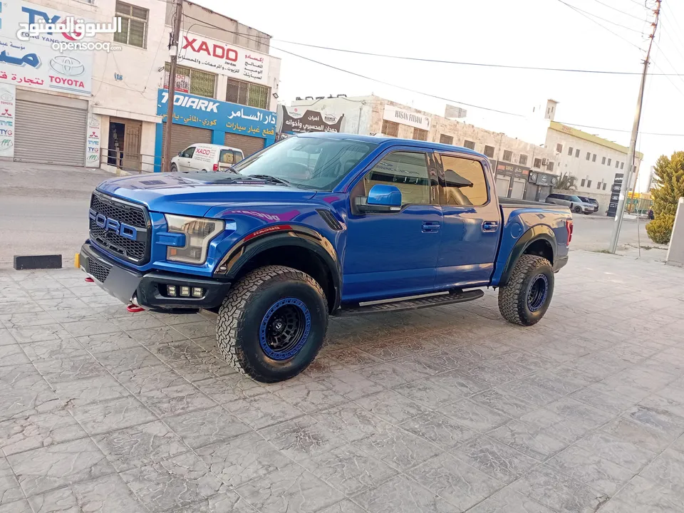 فورد رابتر أصلي للبيع للجادين فقط بسعر مناسب  F150  2018 أزرق جنط بي دلك فل بنوراما