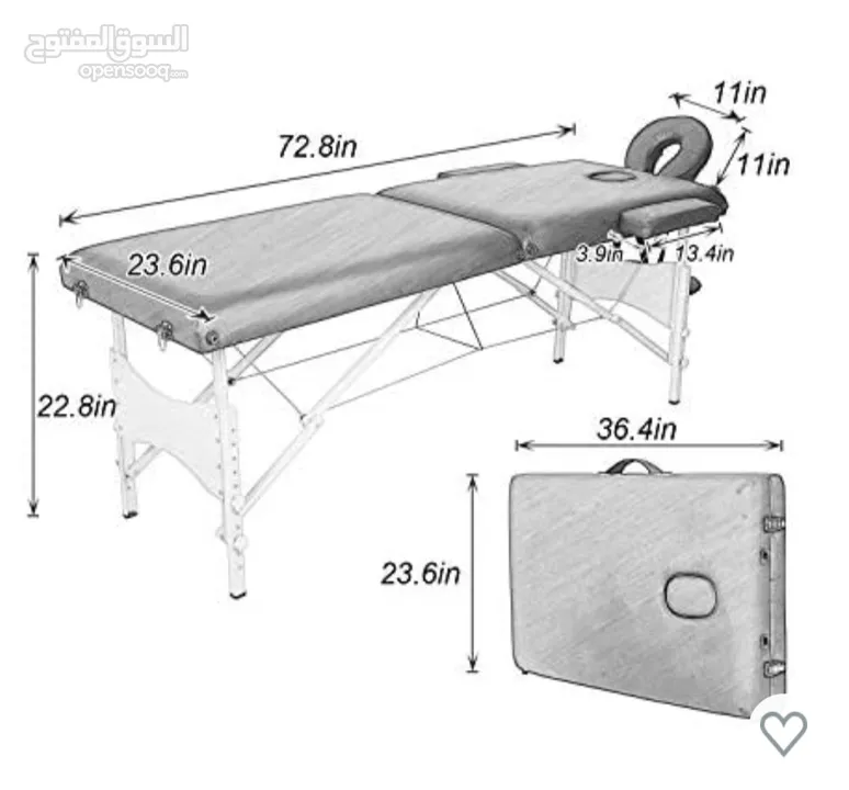 سرير حجامه وتدليك متنقل