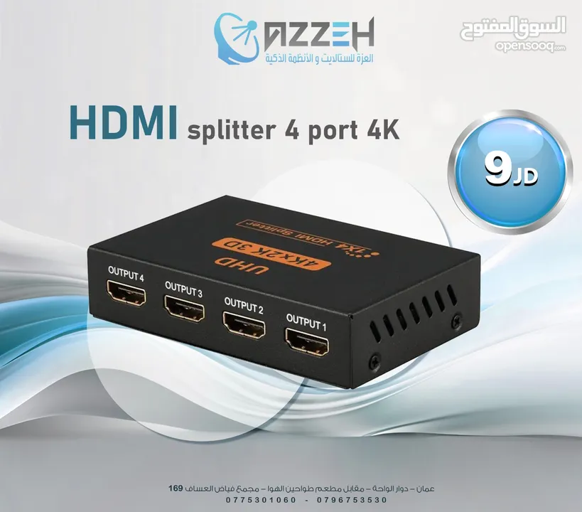 مجمع شاشات رباعي splitter hd 4  port 4k