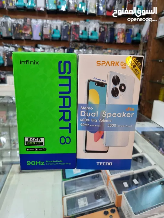 مستعمل ايام smart 8 و Go 2024 رام 6 ججيا 64 و 128 أغراضة والكرتونه متوفر توصيل