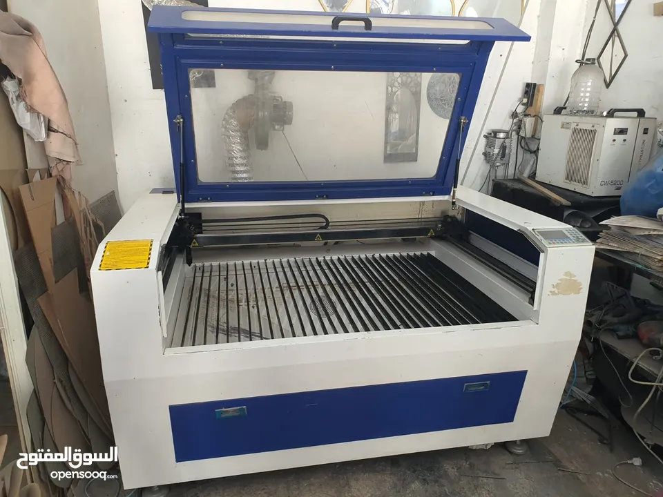 ماكينة ليزر سي ان سي للبيع بحالة الوكالة  laser machine cnc for sale 150w مساحة عمل 130*90 work spac