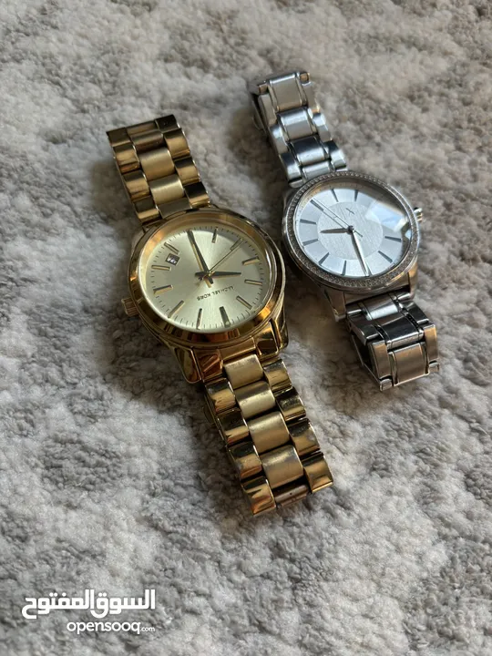 Michael Kors and Armani Exchange Women’s watches. Used but in good condition.