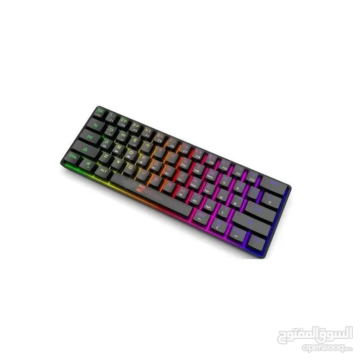كيبورد ميكانيكي سلكي R8 - 1037 PRO MINI USB TO TYPE C WIRED KEYBOARD BLUE SWITCH 60%