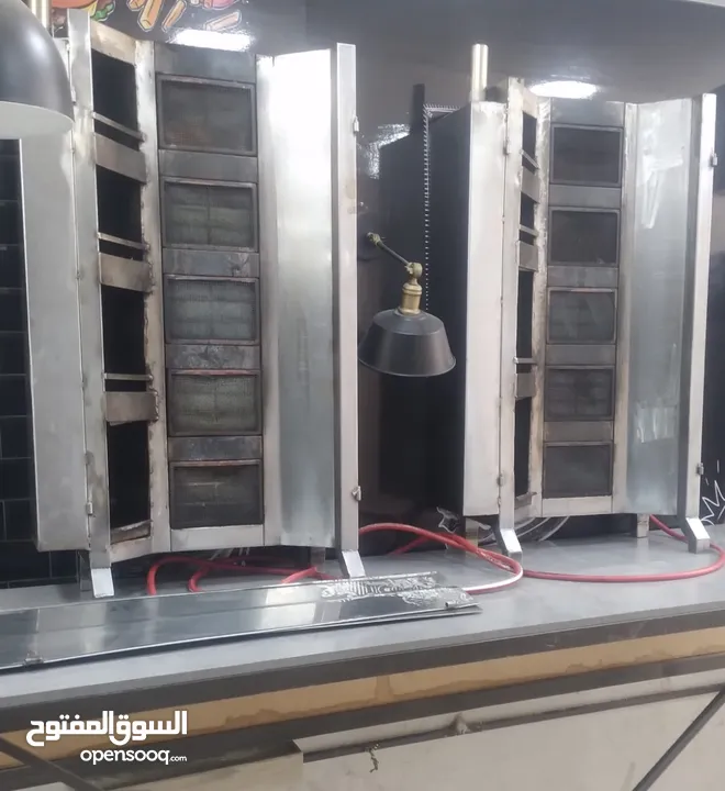 غريل صاج وشاركول فرن فريزر شواية شاورما عدد 2 + شواية دجاج 6 اسياخ + ماكينة جبنة سائلة صناعة تركية