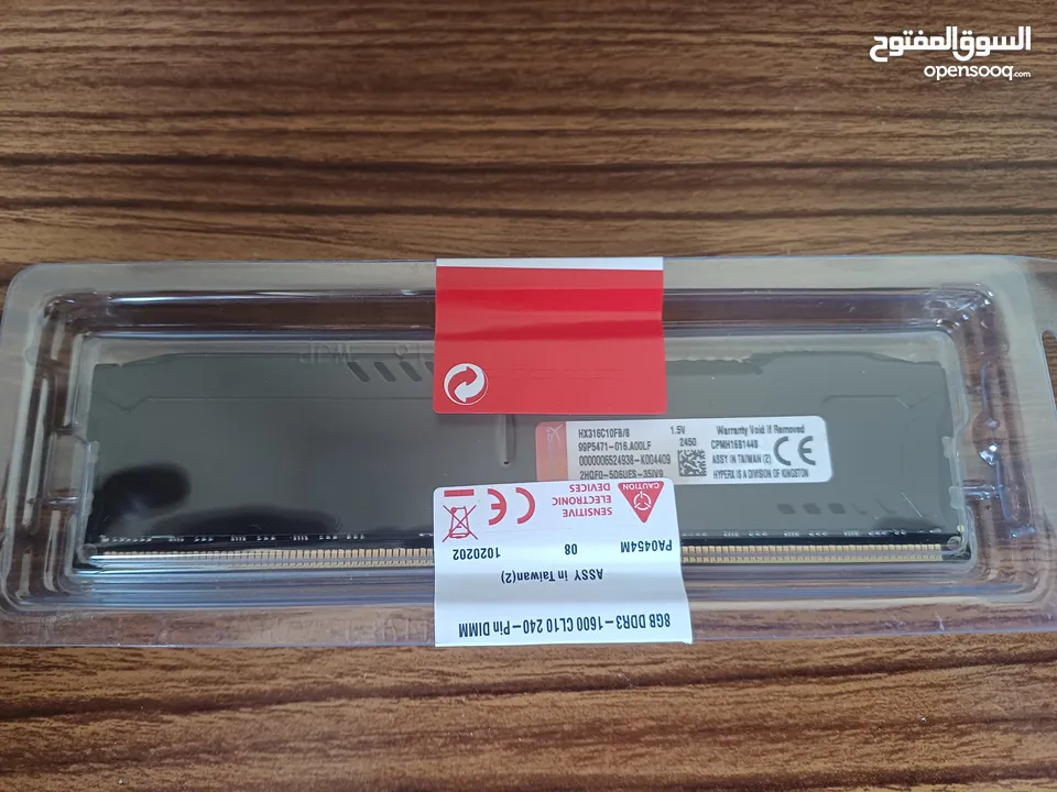 DDR3-1600-8GB-Fury-HyperX-New -Kingston