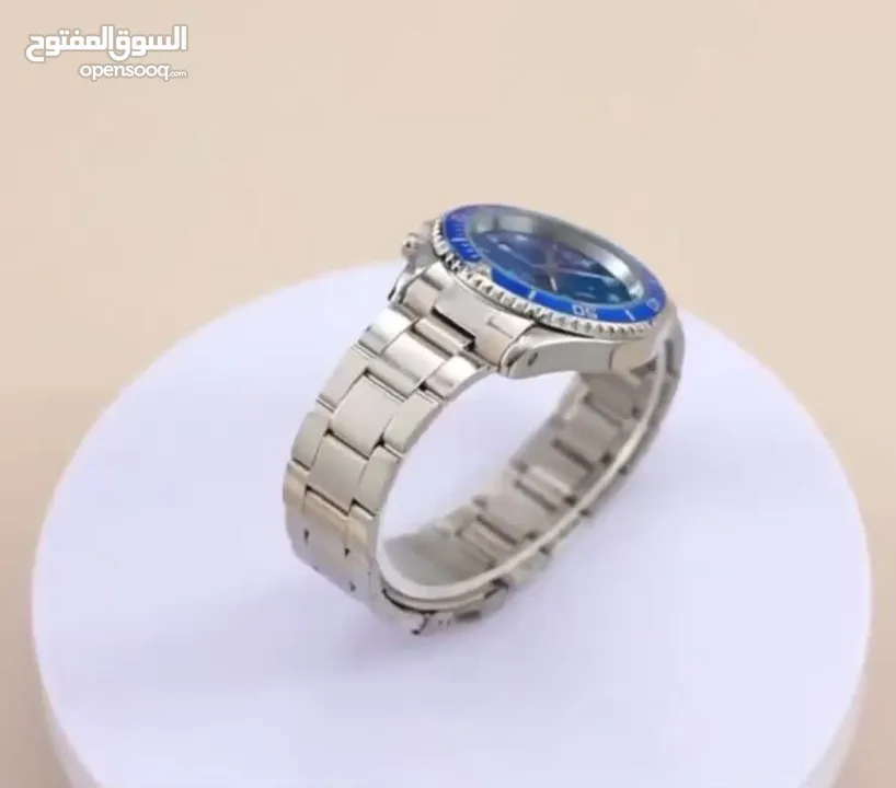 ساعه رجالي بسوار من الفولاذ مقاومه للصدأ نمط عمل بشاشه دائريه مع التاريخ ساعه كوارتز للاستخدام اليوم